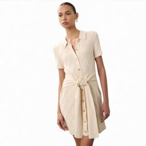 Toccin Short Sleeve Mini Polo Dress | size medium